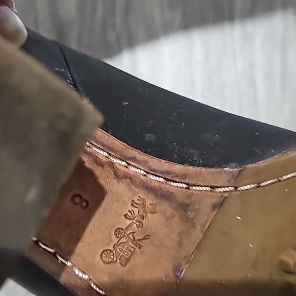 Coach Leather Boots Size 8 Heel 4" Preloved - Picture 8 of 11